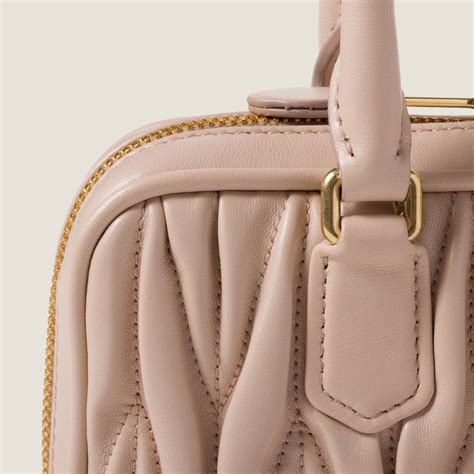 Powder Pink Arcadie Matelassé Nappa Leather Bag 